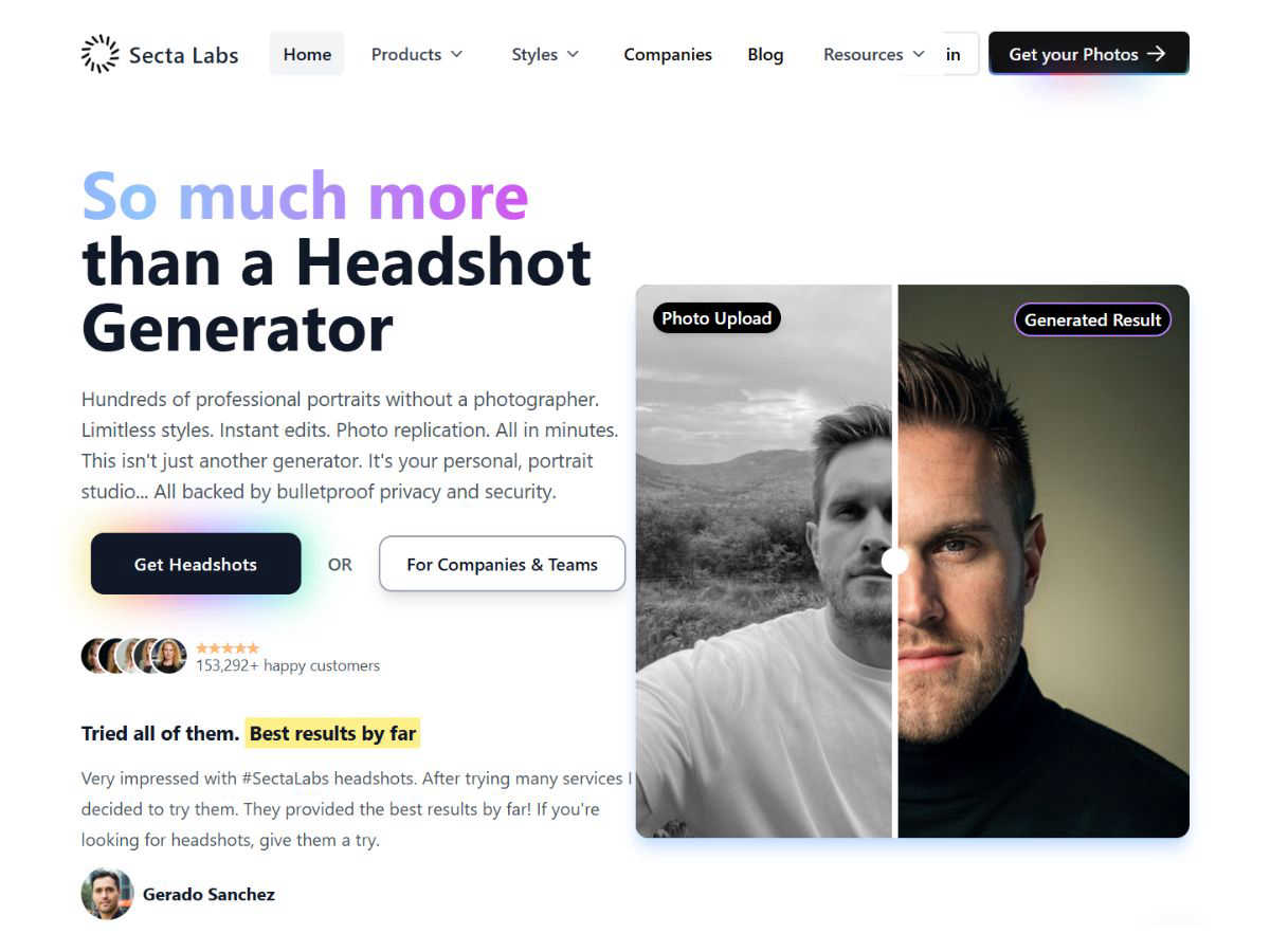 Secta Labs application interface and features