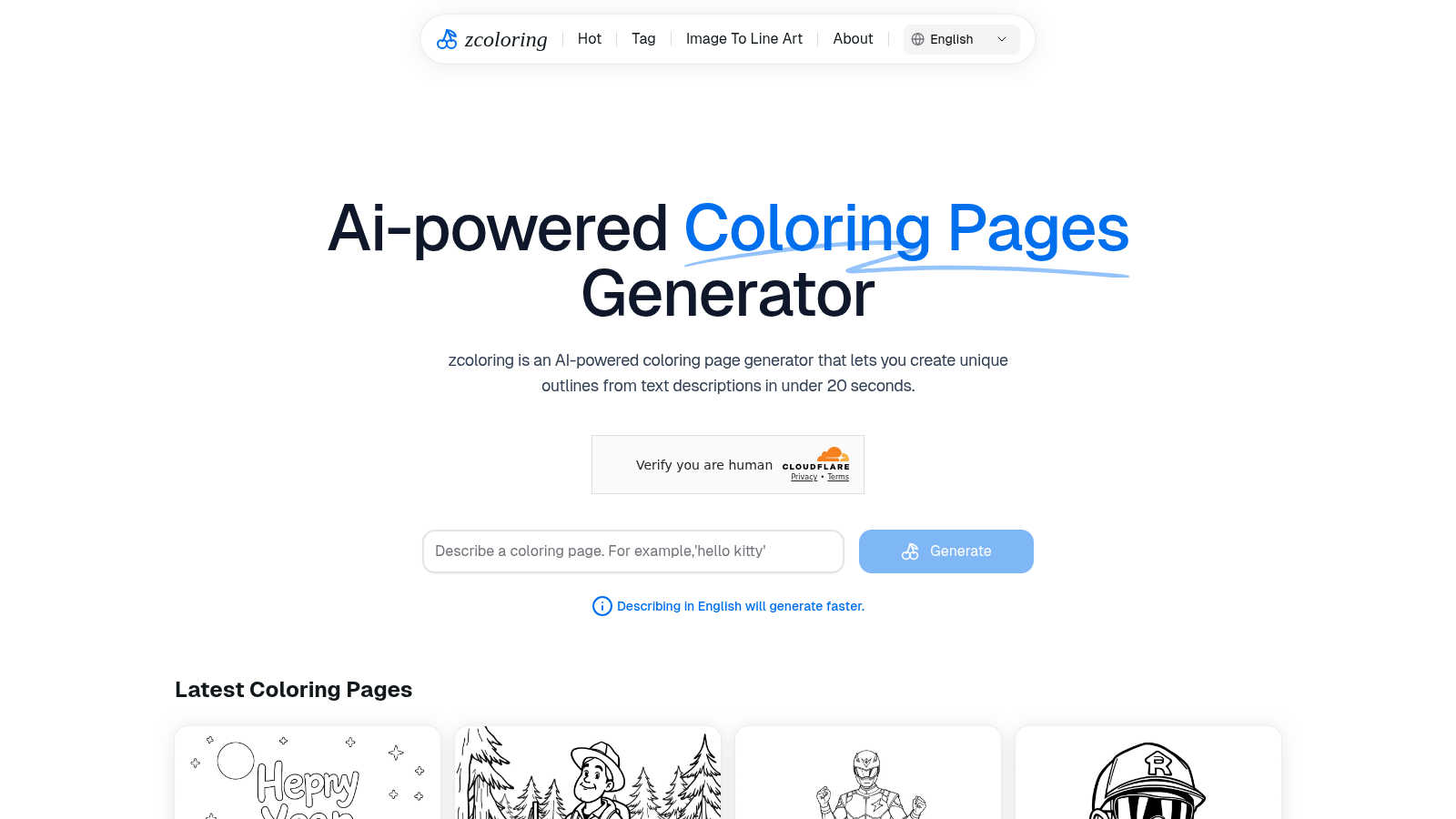 ZColoring application interface and features