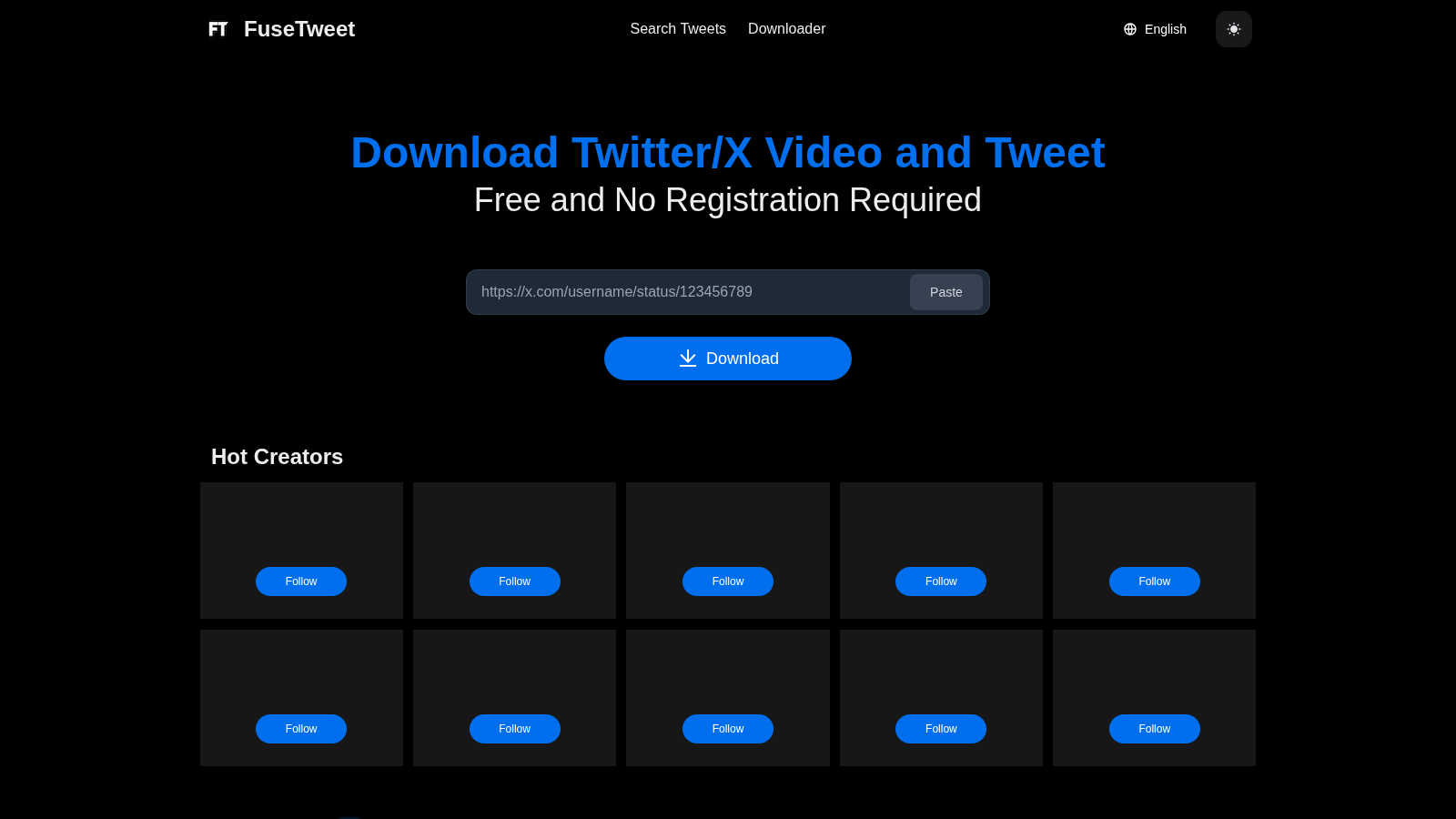 fusetweet application interface and features