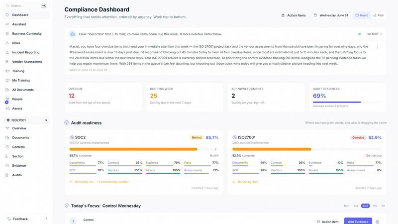 AuditBadger application interface and features