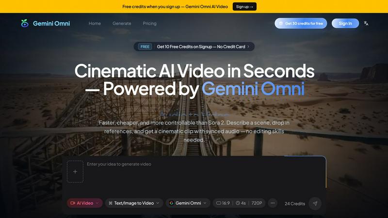 Gemini Omni application interface and features