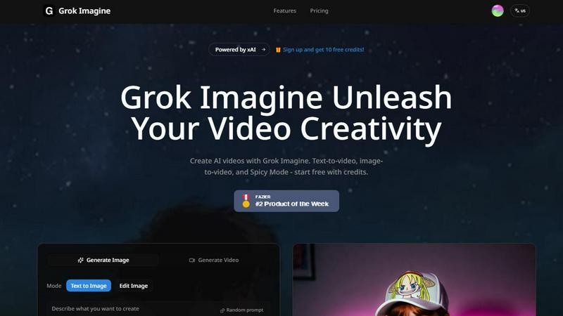 Grok Imagine application interface and features
