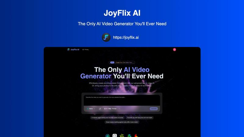 JoyFlix AI application interface and features