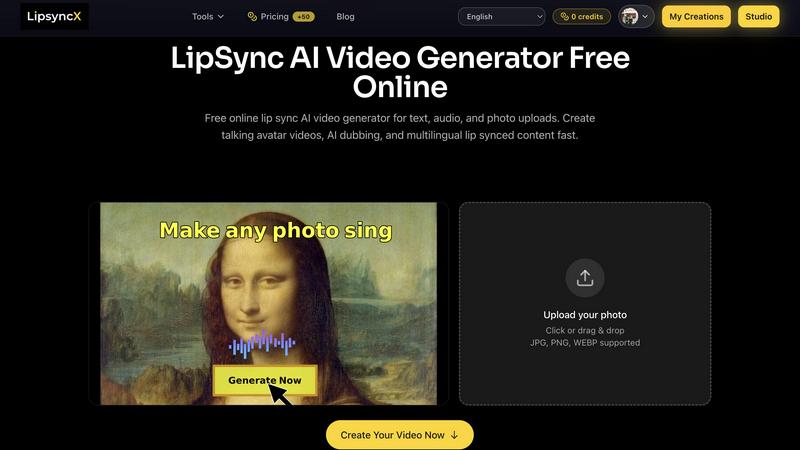 LipsyncAI - AI LipSync application interface and features