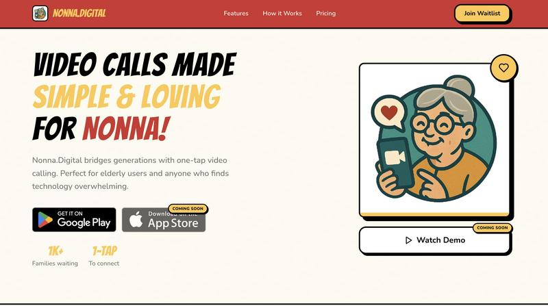 Nonna.Digital application interface and features