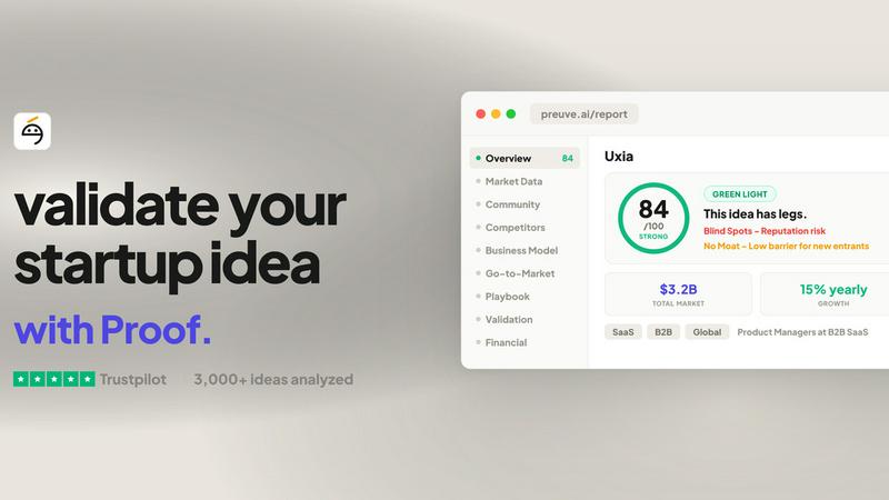 Preuve AI application interface and features