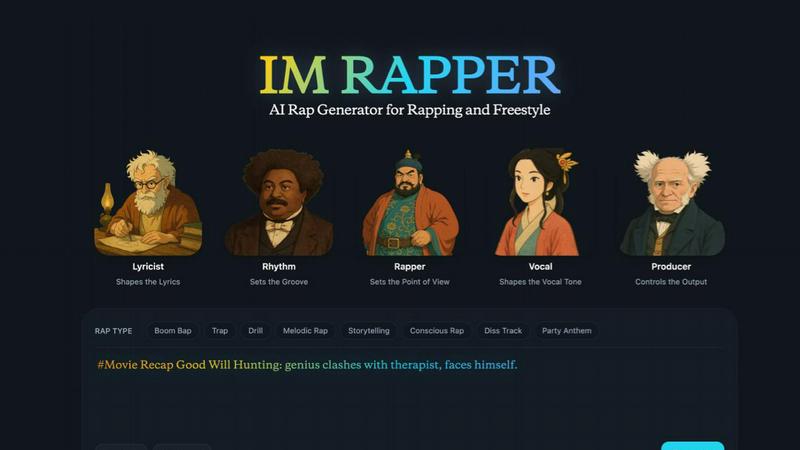 AI Rapper application interface and features