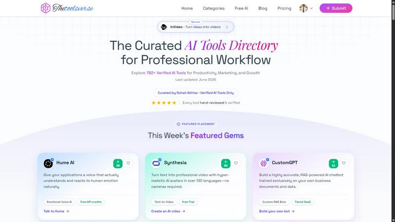 TheToolsVerse application interface and features