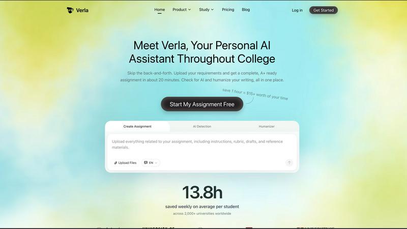 Verla AI application interface and features