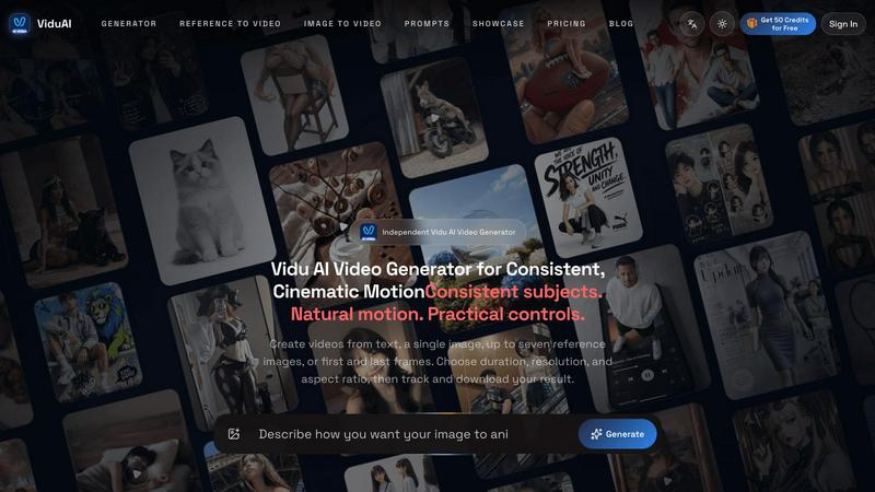 ViduAI application interface and features