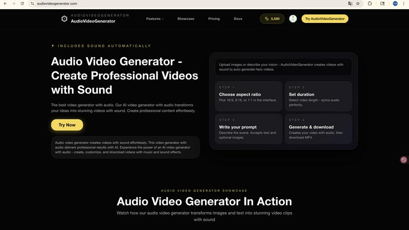 audiovideogenerator application interface and features