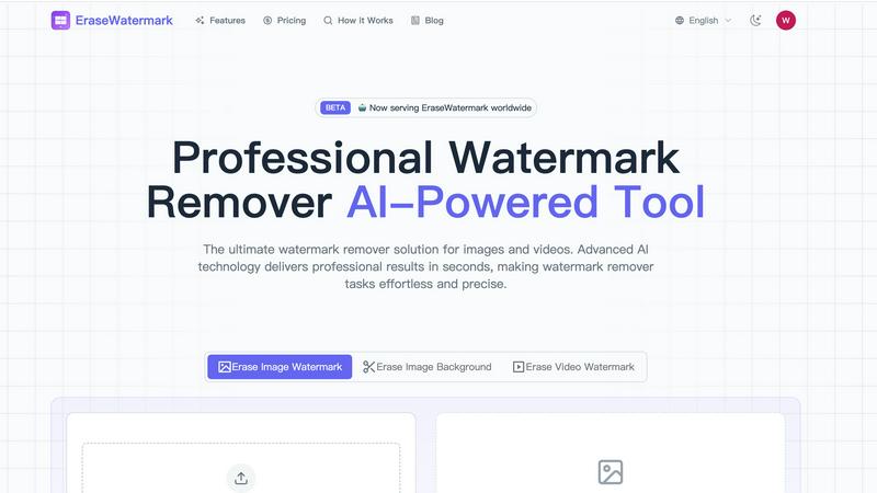 ErasewatermarkAI application interface and features