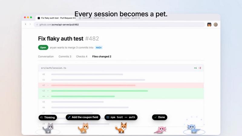 Agent Pets application interface and features