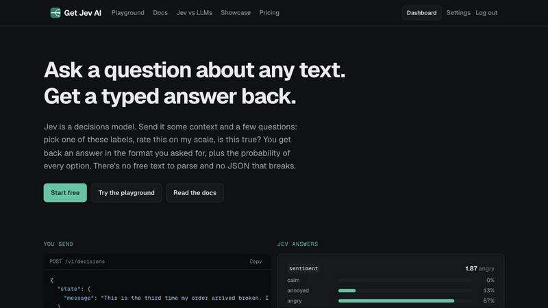 Get Jev AI application interface and features