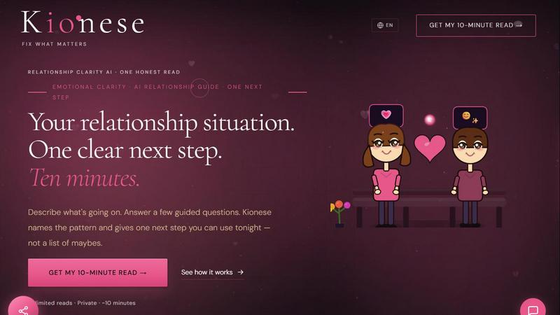 Kionese application interface and features