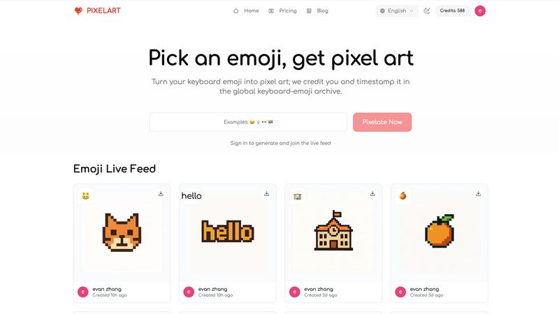 PixelArt application interface and features